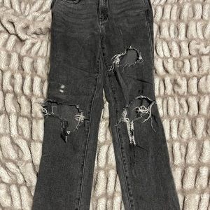 PACSUN 24 Midwest, gray, mom jeans ripped